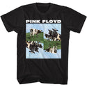 Pink Floyd - Cows Logo Black Adult Short Sleeve T-Shirt tee - Coastline Mall