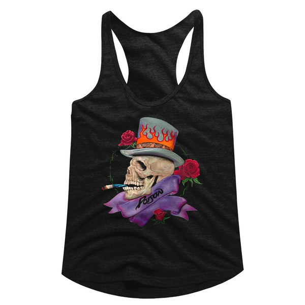 Poison-Skull Smokin Poison-Black Ladies Racerback - Coastline Mall