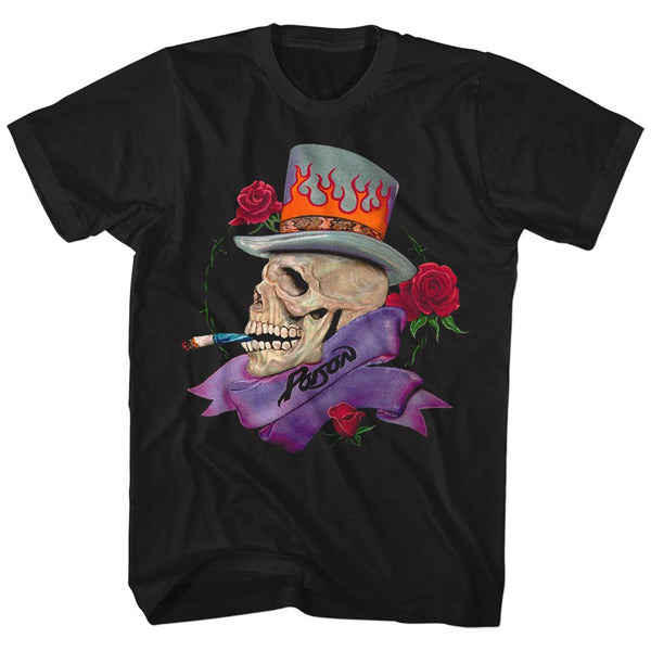 Poison-Skull Smokin Poison-Black Adult S/S Tshirt - Coastline Mall