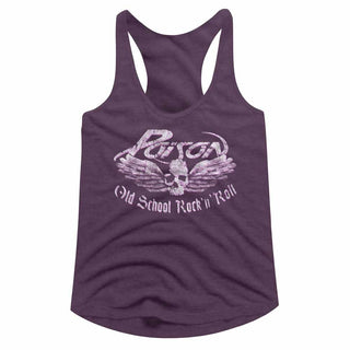 Poison-Old School Rock N Roll-Aubergine Heather Ladies Racerback - Coastline Mall