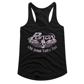 Poison-Old School Rock N Roll-Black Ladies Racerback - Coastline Mall