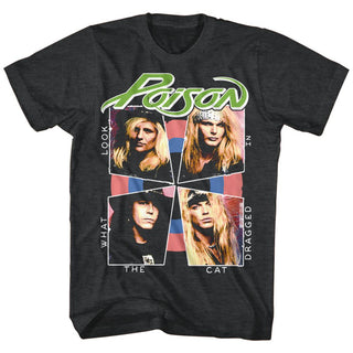 Poison-Cat Dragged In-Black Heather Adult S/S Tshirt - Coastline Mall