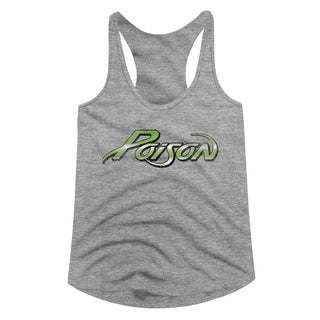Poison-Logo-Gray Heather Ladies Racerback - Coastline Mall