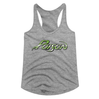 Poison-Logo-Gray Heather Ladies Racerback - Coastline Mall