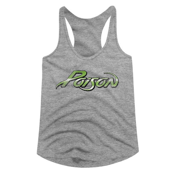 Poison-Logo-Gray Heather Ladies Racerback - Coastline Mall