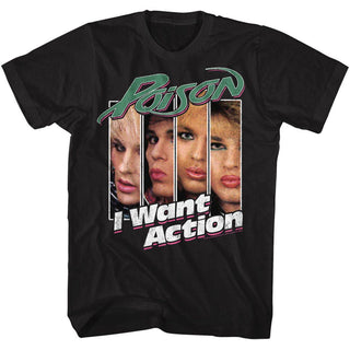 Poison-Iwantaction-Black Adult S/S Tshirt - Coastline Mall