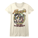Poison - Look What the Cat Dragged In Logo Vintage White Short Sleeve Ladies T-Shirt tee - Coastline Mall