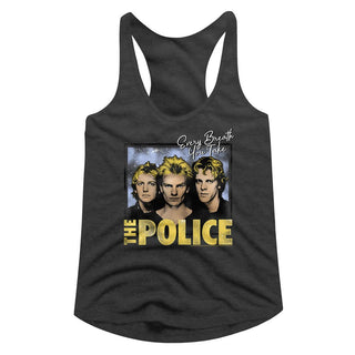 The Police-Every Breath-Dark Gray Heather Ladies Racerback - Coastline Mall