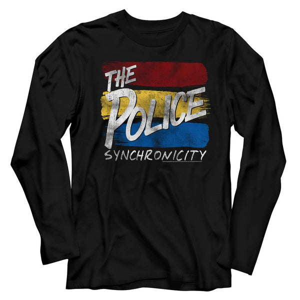 The Police Synchronicity Inverted Logo Black Adult Long Sleeve T-Shirt tee - Coastline Mall