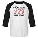 The Police-1982 Tour-White Heather/Vintage Black Adult 3/4 Sleeve Raglan - Coastline Mall