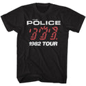 The Police-82 Tour-Black Adult S/S Tshirt - Coastline Mall