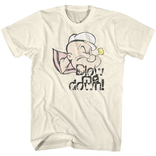 Popeye-Blow Me Down-Natural Adult S/S Tshirt - Coastline Mall