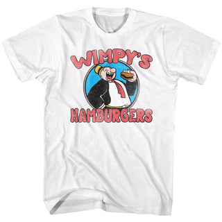 Popeye-Wimpys Burgers-White Adult S/S Tshirt - Coastline Mall
