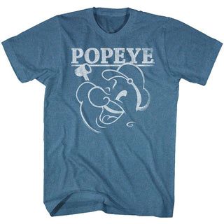 Popeye-Popeye-Pacific Blue Heather Adult S/S Tshirt - Coastline Mall