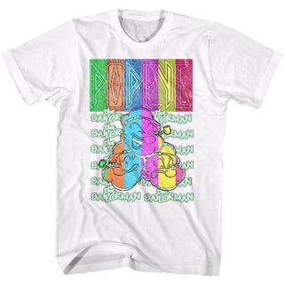 Popeye-Pop-Tri-White Adult S/S Tshirt - Coastline Mall