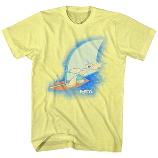 Popeye-Sailin' On-Yellow Heather Adult S/S Tshirt - Coastline Mall