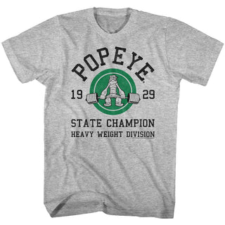 Popeye-Heavy Weight-Gray Heather Adult S/S Tshirt - Coastline Mall