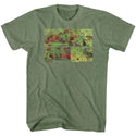 Popeye-Fightin Around The World-Military Green Adult S/S Tshirt - Coastline Mall