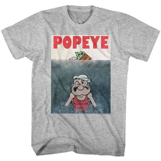 Popeye-Beware Of Popeye-Gray Heather Adult S/S Tshirt - Coastline Mall