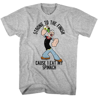 Popeye-Strong-Gray Heather Adult S/S Tshirt - Coastline Mall