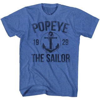 Popeye-Anchor-Royal Heather Adult S/S Tshirt - Coastline Mall