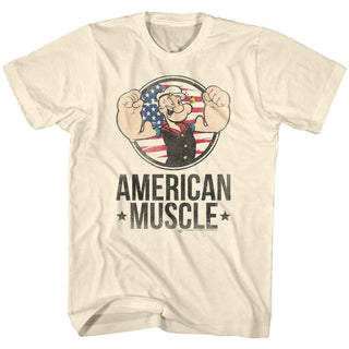 Popeye-Muscle-Natural Adult S/S Tshirt - Coastline Mall