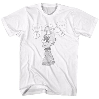 Popeye-Comicish-White Adult S/S Tshirt - Coastline Mall