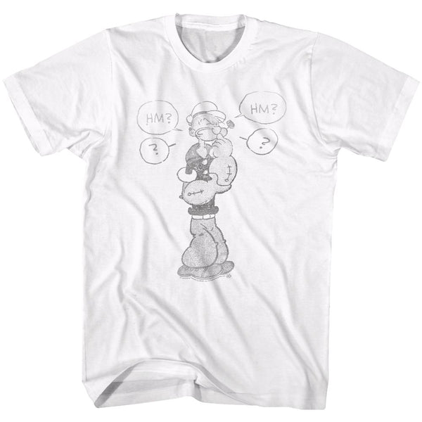 Popeye-Comicish-White Adult S/S Tshirt - Coastline Mall