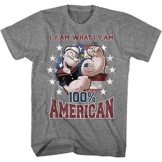 Popeye-Yam American-Graphite Heather Adult S/S Tshirt - Coastline Mall