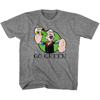 Popeye-Go Green-Graphite Heather Toddler-Youth S/S Tshirt - Coastline Mall