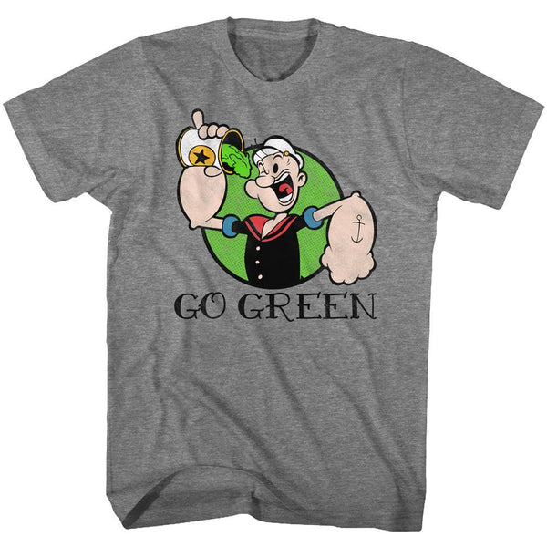 Popeye-Go Green-Graphite Heather Adult S/S Tshirt - Coastline Mall