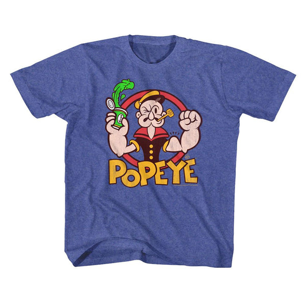 Popeye-Spinach-Vintage Royal Toddler-Youth S/S Tshirt - Coastline Mall