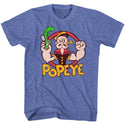 Popeye-Spinach-Royal Heather Adult S/S Tshirt - Coastline Mall