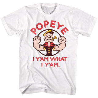 Popeye-Yam-White Adult S/S Tshirt - Coastline Mall