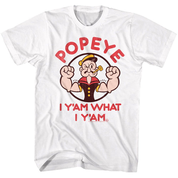 Popeye-Yam-White Adult S/S Tshirt - Coastline Mall
