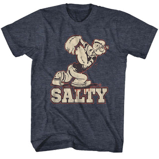 Popeye-Salty-Navy Heather Adult S/S Tshirt - Coastline Mall