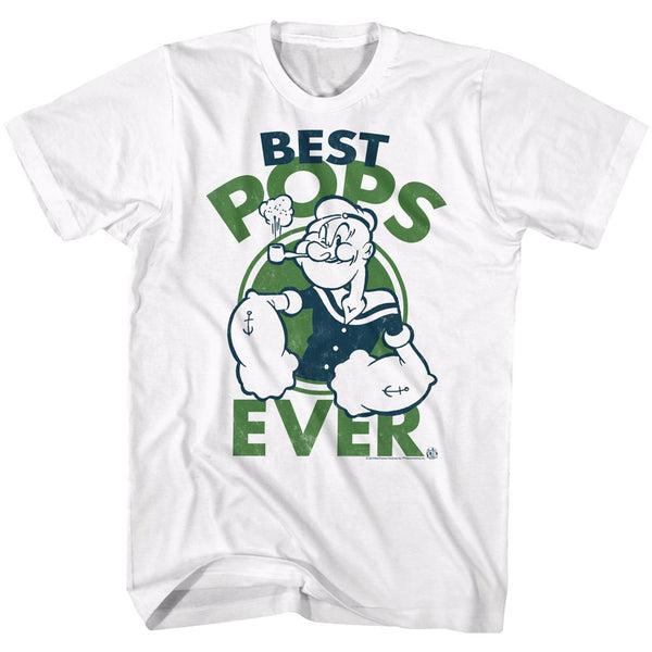 Popeye-Best Pops-White Adult S/S Tshirt - Coastline Mall