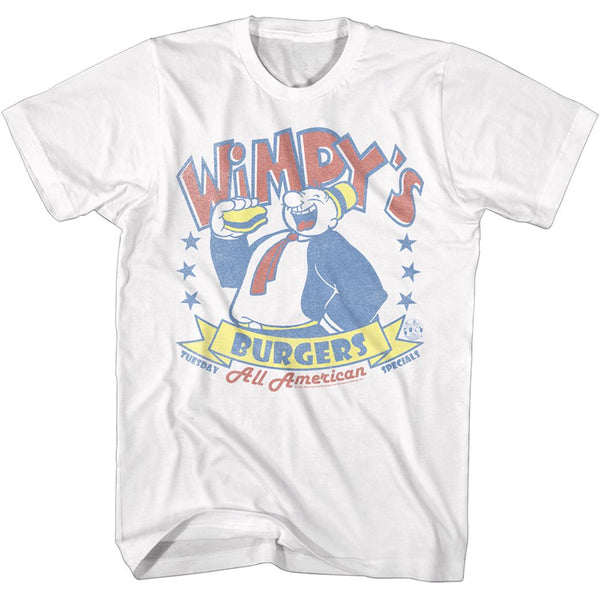 Popeye - Whimpy's Burgers | White S/S Adult T-Shirt - Coastline Mall
