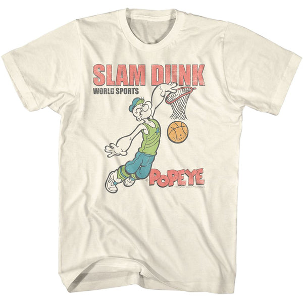 Popeye - Slam Dunk | Natural S/S Adult T-Shirt - Coastline Mall