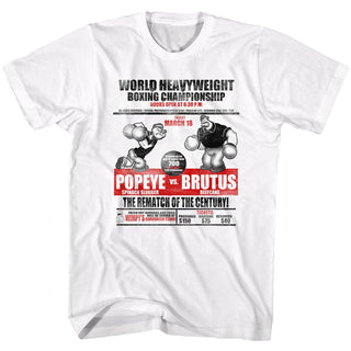 Popeye-Popeye Vs. Brutus-White Adult S/S Tshirt - Coastline Mall