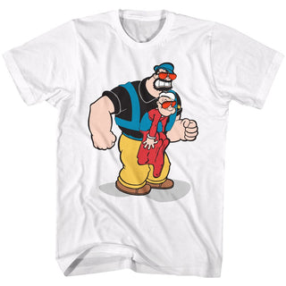Popeye-Pappa Brutus-White Adult S/S Tshirt - Coastline Mall