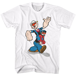 Popeye-Pappa Popeye-White Adult S/S Tshirt - Coastline Mall