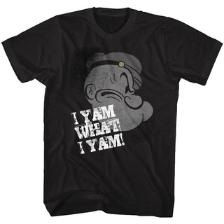 Popeye-Profile I Y'Am-Black Adult S/S Tshirt - Coastline Mall