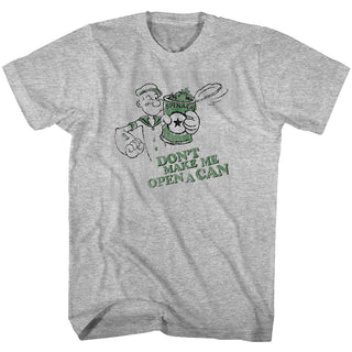 Popeye-Open A Can-Gray Heather Adult S/S Tshirt - Coastline Mall