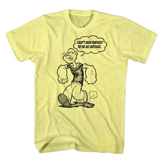 Popeye-Man Enough-Yellow Heather Adult S/S Tshirt - Coastline Mall