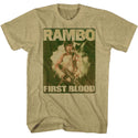 Rambo-Poster-Khaki Heather Adult S/S Tshirt - Coastline Mall