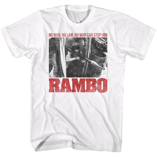 Rambo-No One-White Adult S/S Tshirt - Coastline Mall