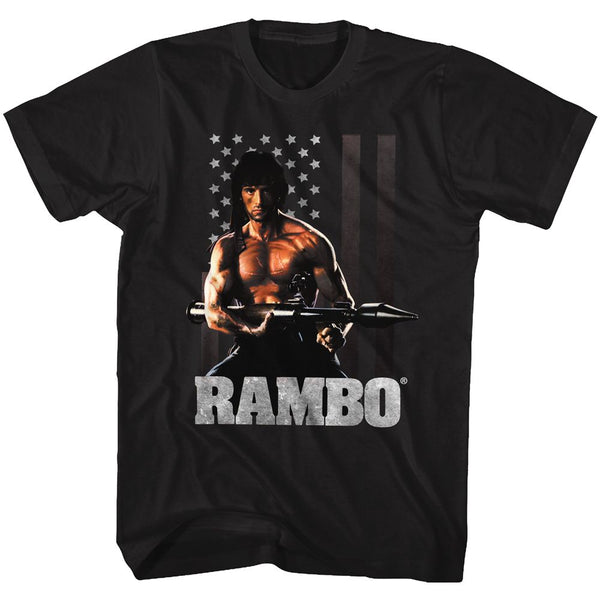 Rambo-Ramberica-Black Adult S/S Tshirt - Coastline Mall