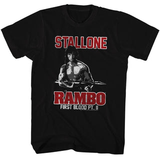 Rambo-Rambo-Black Adult S/S Tshirt - Coastline Mall