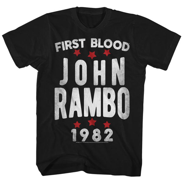 Rambo-Stars-Black Adult S/S Tshirt - Coastline Mall